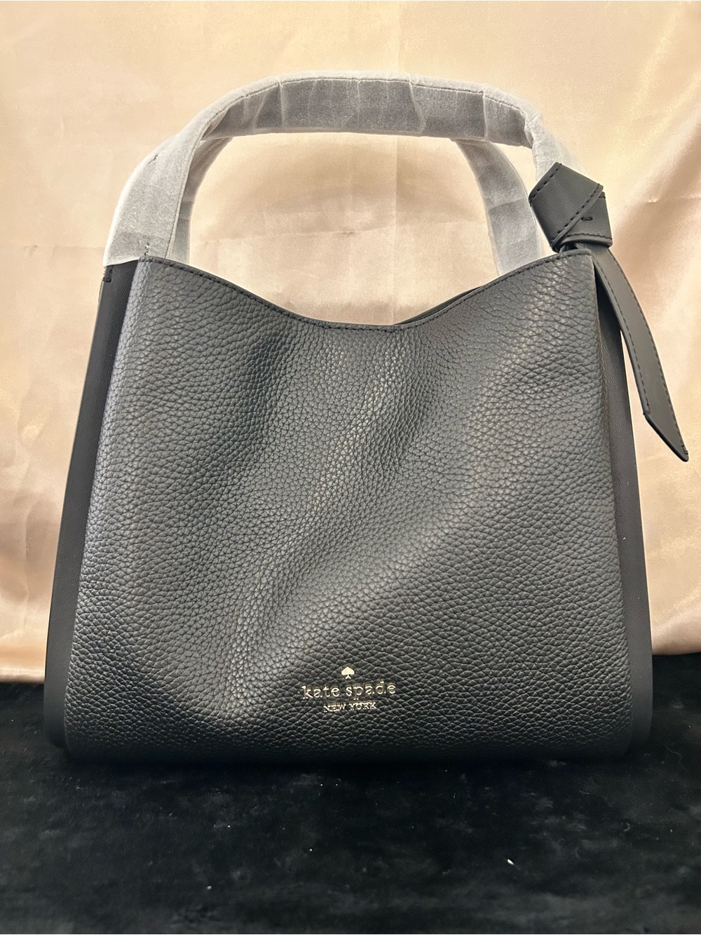 Kate Spade Knott Carryall Bag Black Pebbled Leather